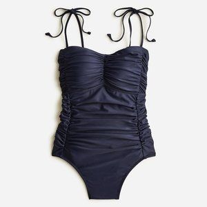 NWT J. Crew Ruched tie-shoulder one-piece